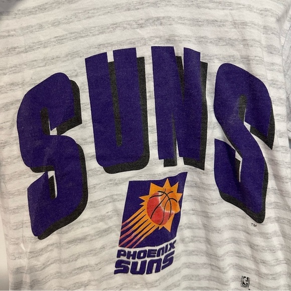 Vintage offical fan sportswear Phoenix Suns gray and purple striped T-shirt - Picture 5 of 5
